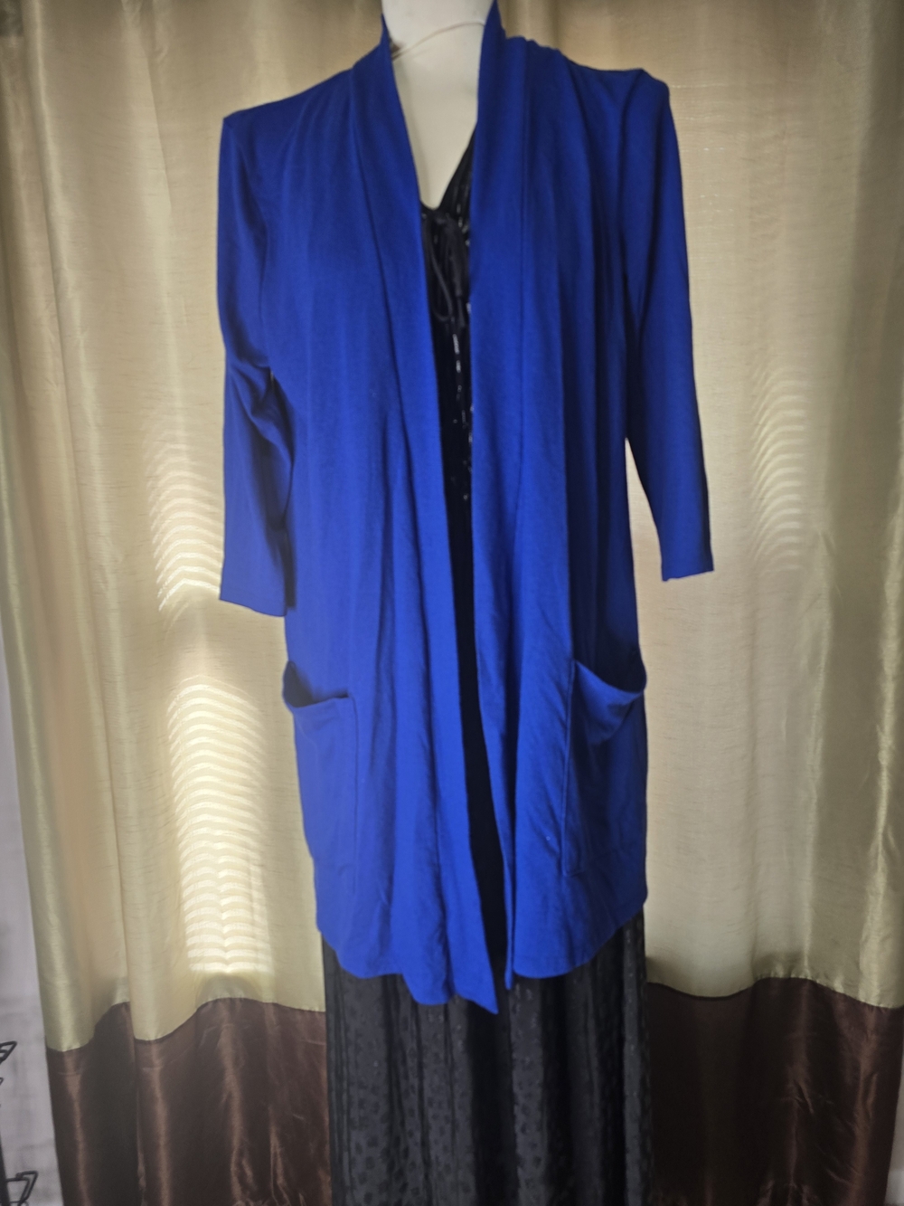 Zenana Outfitters Royal Blue Open-Front Cardigan